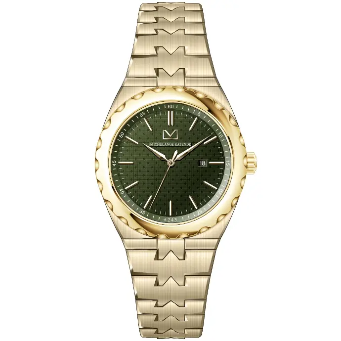 Bongoza Yellow Gold with Olive Green Dial