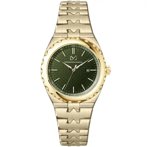 Bongoza Yellow Gold with Olive Green Dial