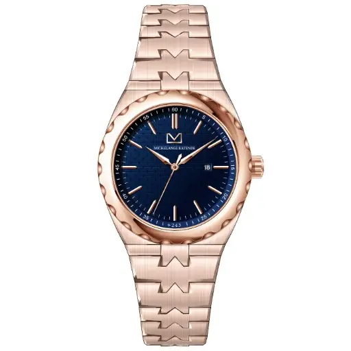 Bongoza Rose Gold with Blue Dial